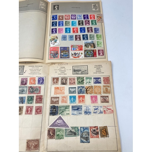 764 - A large collection of various stamps and stamp albums containing various World Wide stamps