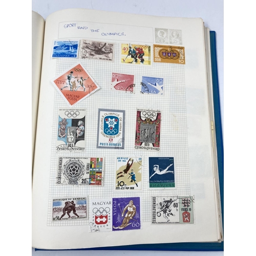 764 - A large collection of various stamps and stamp albums containing various World Wide stamps