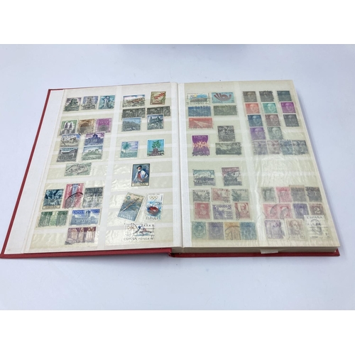 758 - Four various stamp albums to include The Rodney Cover Album containing various First Day covers etc.