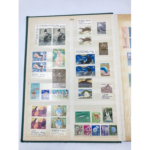 759 - A large collection of various stamp albums containing assorted stamps to include World Wide, nature,... 