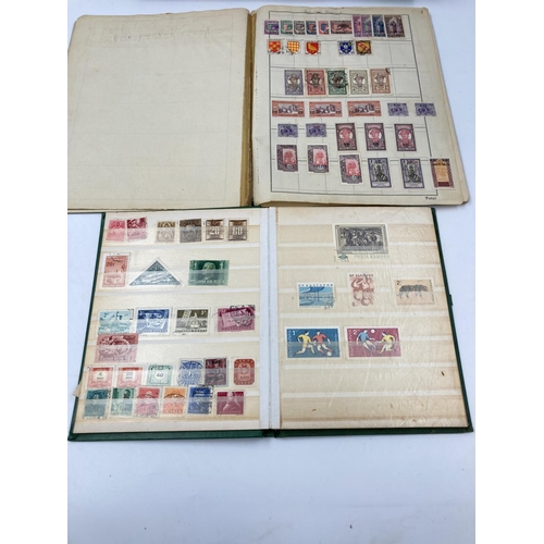 759 - A large collection of various stamp albums containing assorted stamps to include World Wide, nature,... 