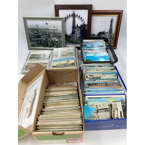 761 - A collection of assorted vintage postcards and photographs etc.