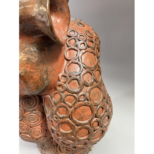 811A - A mid 20th century studio pottery anatomical study of a human intestine - approx. 54cm high