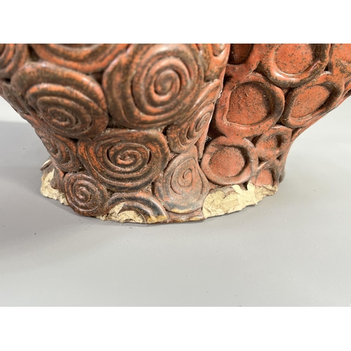 811A - A mid 20th century studio pottery anatomical study of a human intestine - approx. 54cm high