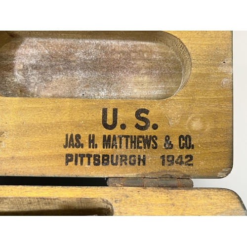 823 - A WWII American Jas. H. Matthews & Co. dog tag marking kit, dated 1942