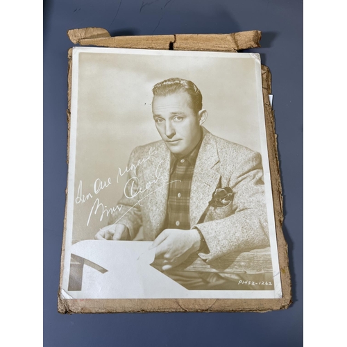 824 - A collection of vintage film ephemera to include Bing Crosby photographs with signed letter, Peterbo... 