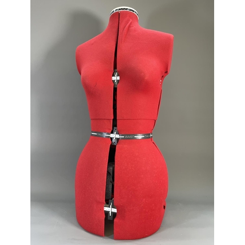 834 - A modern adjustable female dress makers mannequin - approx. 73cm high