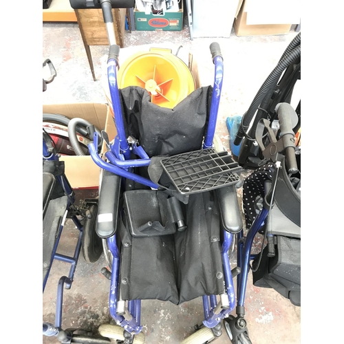 1580 - A Pharmore mobility collapsible self propelled wheelchair with footrests