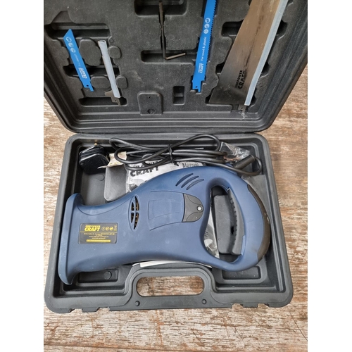 1676 - Four boxed handheld power tools, one Einhell Ergotool 710W jigsaw with laser guide, one Exakt precis... 