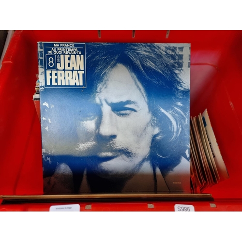 1322 - A box containing a collection of French LP and 7