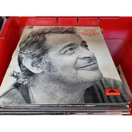 1322 - A box containing a collection of French LP and 7