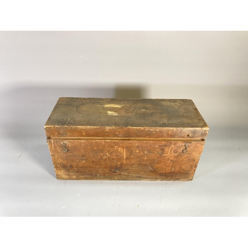 844 - A stained pine box containing approx. 48 glass plate negatives