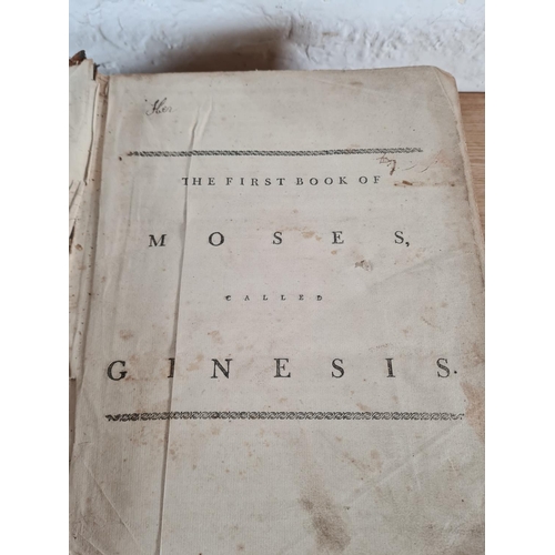 791 - A late 19th century The First Book of Moses Called Genesis leather-bound book