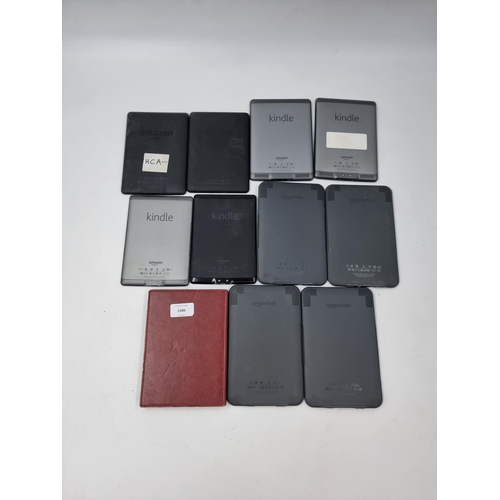 1486 - Eleven e-readers, ten Amazon Kindles and one cased Sony PRS-505