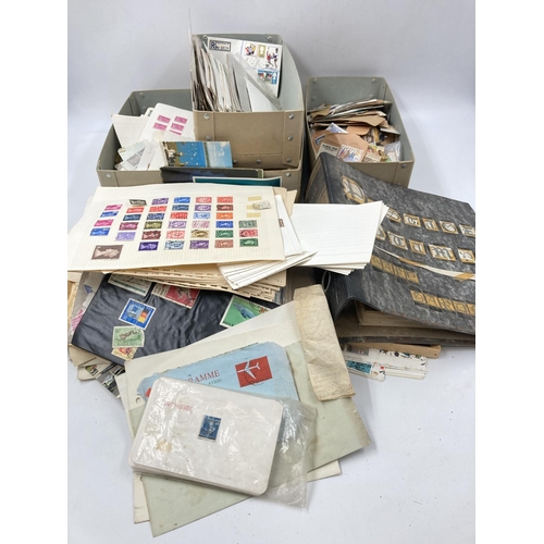 770 - A large collection of assorted stamps and First Day covers to include British Flowers, Commemorating... 