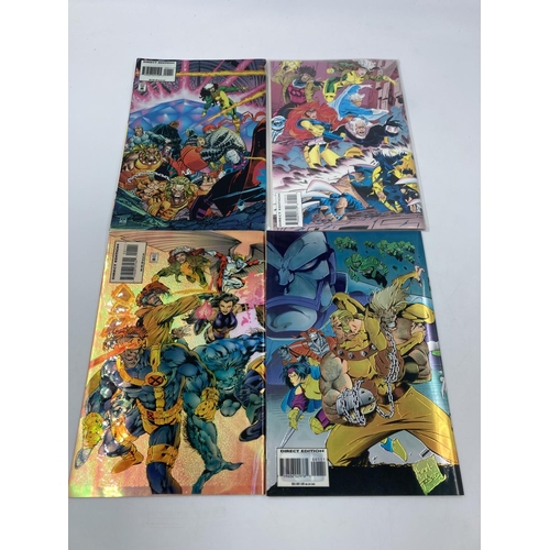 774 - Four Marvel X-Men comics, three with chromium covers - Alpha, Omega, Prime and one Anniversary Issue... 