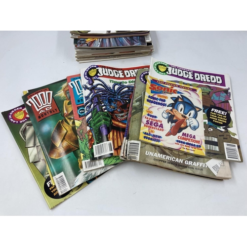 787 - A large collection of assorted comics to include 2000AD, Judge Dredd etc.