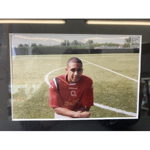 789 - Three items of framed and signed Crewe Alexandra football memorabilia, two photographs and one pair ... 