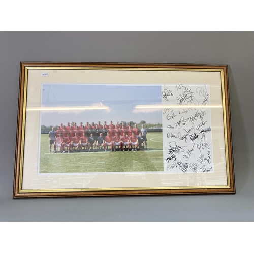 789 - Three items of framed and signed Crewe Alexandra football memorabilia, two photographs and one pair ... 