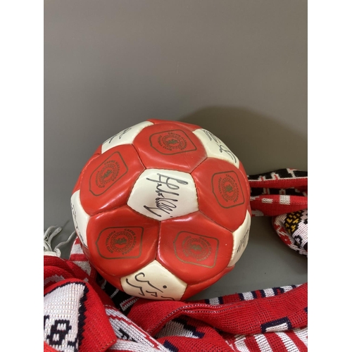 790 - A collection of Crewe Alexandra football memorabilia to include three signed footballs, five scarves... 