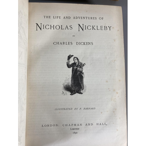 793 - Six late 19th century Charles Dickens leather bound books