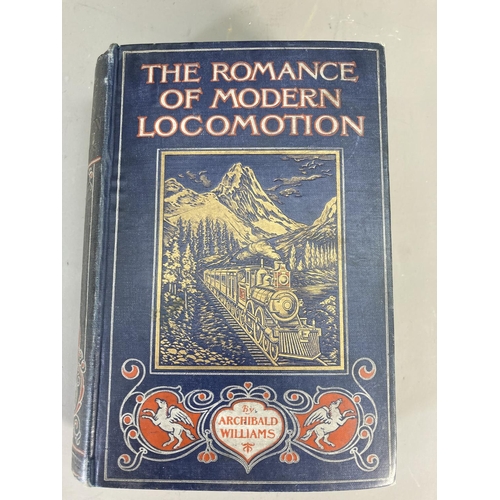 797 - Four antique hardback books, The Romance of Modern Locomotion by Archibald Williams, The History of ... 