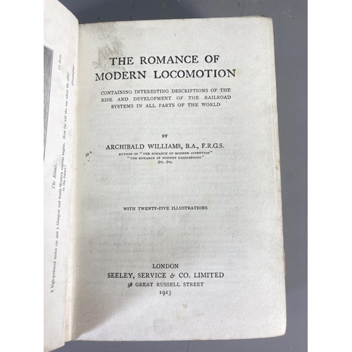 797 - Four antique hardback books, The Romance of Modern Locomotion by Archibald Williams, The History of ... 