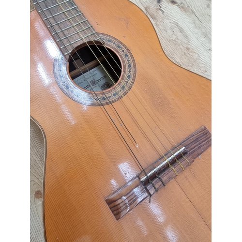 1406 - A Spanish Vicente Sanchis full size solid top nylon strung guitar