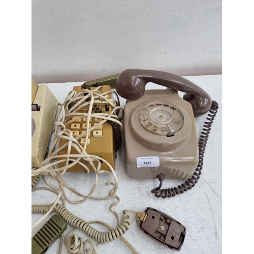 1447 - Four vintage rotary dial landline telephones