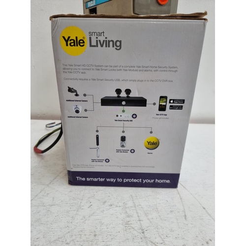 1458 - Three items of home security equipment, one boxed Yale Smart Living HD CCTV system, one vintage RCA ... 