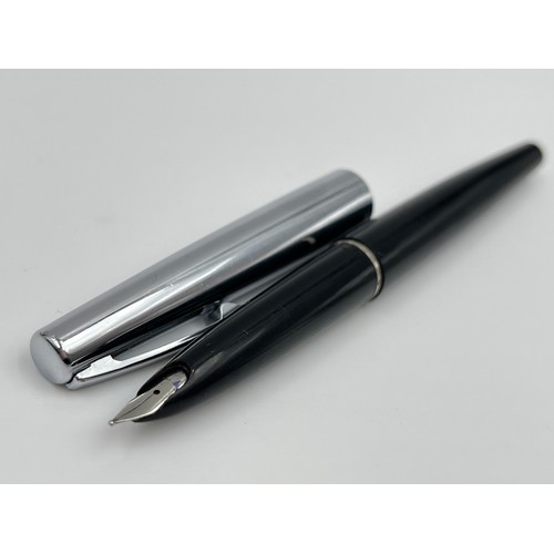 126A - Four assorted pens, Parker retractable ball point, Parker 17 fountain, Sheaffer fountain and Platign... 