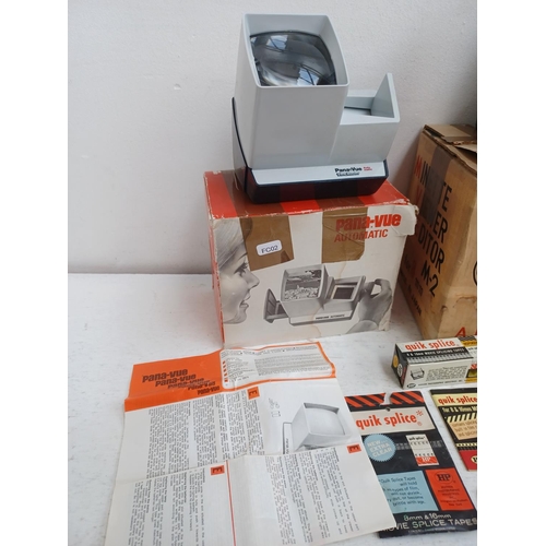 1266 - A collection of slide and cine equipment to include boxed Pana-Vue automatic slide viewer, cased Can... 