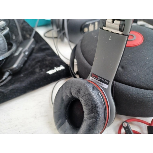 1268 - A collection of headphones to include cased Beats Monster with cable, Sony MDR-ZX770BN wireless nois... 