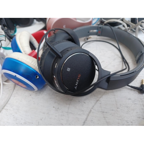 1268 - A collection of headphones to include cased Beats Monster with cable, Sony MDR-ZX770BN wireless nois... 