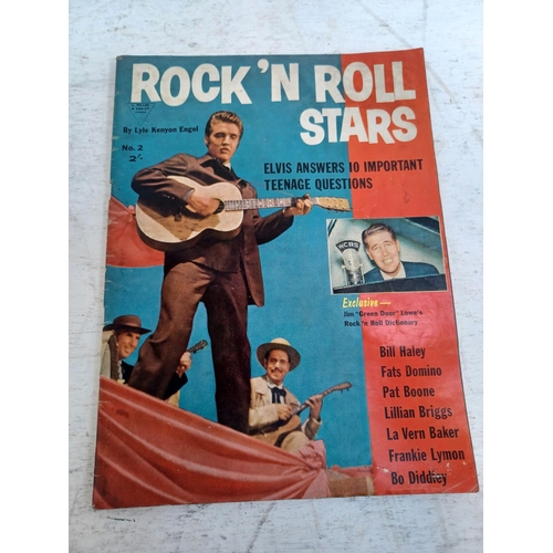 1331 - Four items of memorabilia, one Rock 'n Roll Stars magazine issue No.2, one Elvis Presley 'His Comple... 