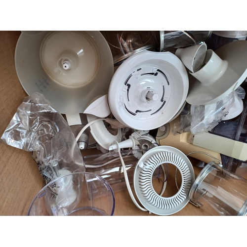 1550 - A box containing food processors, parts and attachments to include Nutribullet NB-WL011-23 etc.