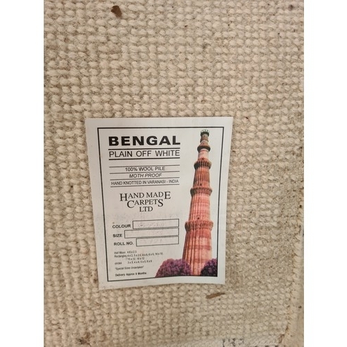 1180F - A Hand Made Carpets Ltd Behngal Plain Off White rectangular rug