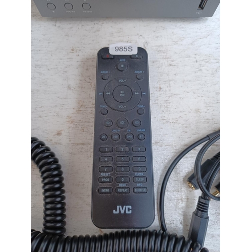 1298 - Three items, one JVC UX-D327B Bluetooth micro DAB hi-fi with remote control and speakers, one pair o... 