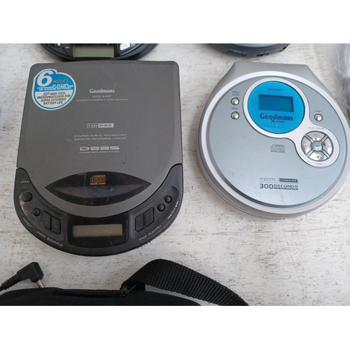 1301 - A collection of personal CD players to include Sony PRD-650 CD-ROM Discman, cased Philips AZT3202/01... 