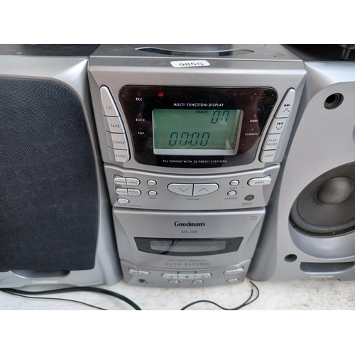 1303 - Four items, one Goodmans MS388 micro hi-fi system, one Bush NE-8061 DAB micro hi-fi system with remo... 