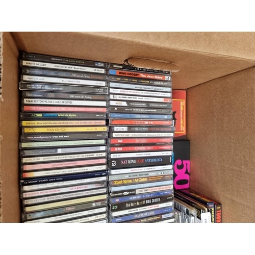 1306 - A box containing a collection of jazz CDs - see images for titles