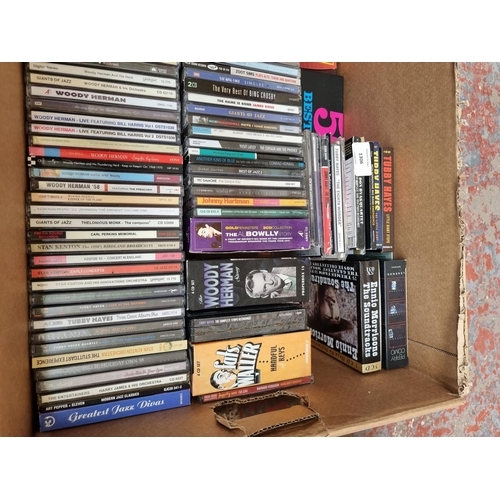 1306 - A box containing a collection of jazz CDs - see images for titles