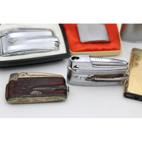 100 - Ten assorted vintage Ronson cigarette lighters