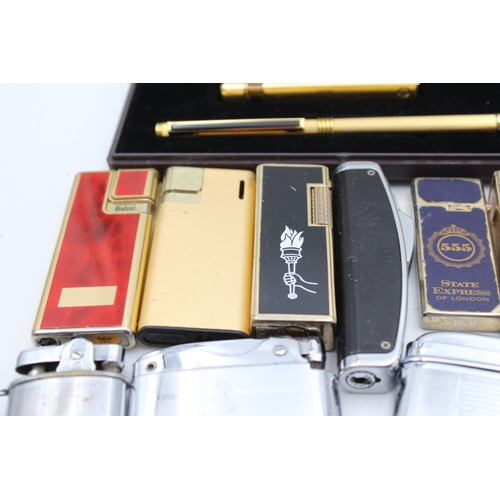 106 - Sixteen assorted vintage branded cigarette lighters