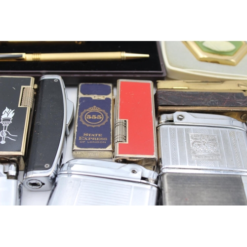 106 - Sixteen assorted vintage branded cigarette lighters