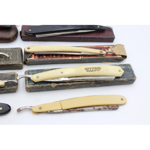 133 - Ten antique gent's grooming razors