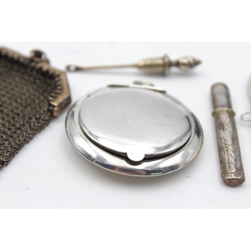 236 - Six antique .900 and .925 sterling silver vanity and haberdashery items - approx. gross weight 74 gr... 