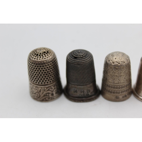 246 - Five antique .925 sterling silver thimbles to include Charles Horner etc - approx. gross weight 22 g... 