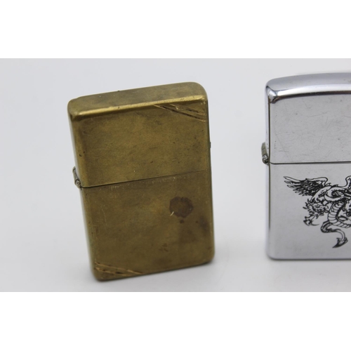 86 - Three assorted Zippo cigarette lighters