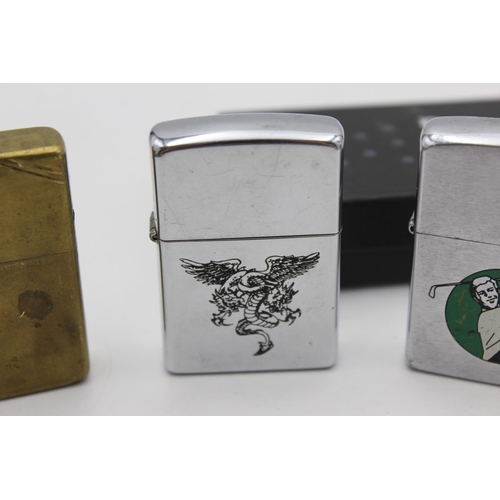 86 - Three assorted Zippo cigarette lighters